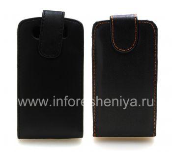 Housse en cuir avec couvercle à ouverture verticale pour BlackBerry Curve 8900