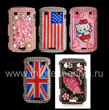 Plastic bag-cover with rhinestones for BlackBerry 9900/9930 Bold Touch