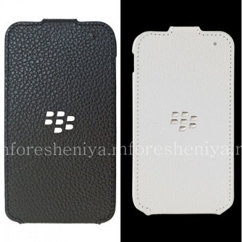 Etui en cuir d'origine avec couvercle à ouverture verticale Leather Flip Shell pour BlackBerry Q5