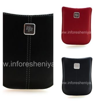 El caso de cuero original, un bolsillo con un metal etiqueta de bolsillo de cuero para BlackBerry