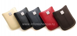 Оригинальный кожаный чехол-карман с металлической биркой Leather Pocket для BlackBerry