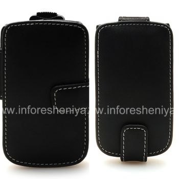স্বাক্ষর চামড়া কেস হস্তনির্মিত Monaco ফ্লিপ BlackBerry 9800 / 9810 Torch জন্য / বই প্রকার চামড়া কেস