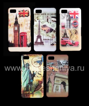 Plastik tas-cap dengan pola "Travel" untuk BlackBerry Z10