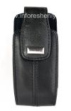 Photo 1 — The original leather case with a clip and a metal tag Lambskin Leather Swivel Holster for BlackBerry 8100/8110/8120 Pearl, Black