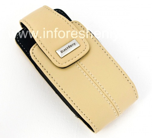 Photogallery for Kasus kulit asli dengan tali dan logam tag Kulit Tote untuk BlackBerry 8100 / 8110/8120 Pearl, Beige (Ecru Tan) product