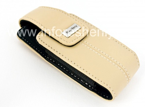 Photogallery for Kasus kulit asli dengan tali dan logam tag Kulit Tote untuk BlackBerry 8100 / 8110/8120 Pearl, Beige (Ecru Tan) product
