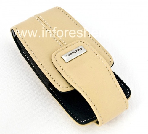 Photogallery for Kasus kulit asli dengan tali dan logam tag Kulit Tote untuk BlackBerry 8100 / 8110/8120 Pearl, Beige (Ecru Tan) product