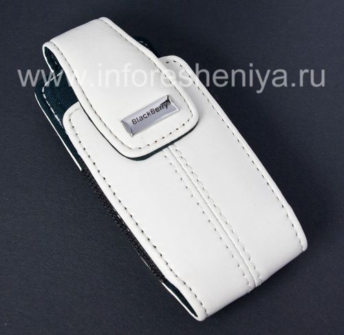 Photogallery for Kasus kulit asli dengan tali dan logam tag Kulit Tote untuk BlackBerry 8100 / 8110/8120 Pearl, Putih (Pearl White) product