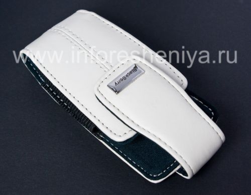 Photogallery for Kasus kulit asli dengan tali dan logam tag Kulit Tote untuk BlackBerry 8100 / 8110/8120 Pearl, Putih (Pearl White) product