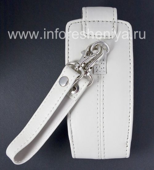 Photogallery for Kasus kulit asli dengan tali dan logam tag Kulit Tote untuk BlackBerry 8100 / 8110/8120 Pearl, Putih (Pearl White) product