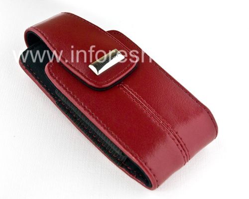 Photogallery for Kasus kulit asli dengan tali dan logam tag Kulit Tote untuk BlackBerry 8100 / 8110/8120 Pearl, Red (Apple Red) product