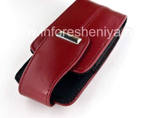 Photogallery for Kasus kulit asli dengan tali dan logam tag Kulit Tote untuk BlackBerry 8100 / 8110/8120 Pearl, Red (Apple Red) product