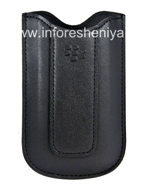 Photogallery for Caso de cuero original de desembolso de bolsillo de cuero para BlackBerry 8100/8110/8120 Pearl, Negro (Negro) product