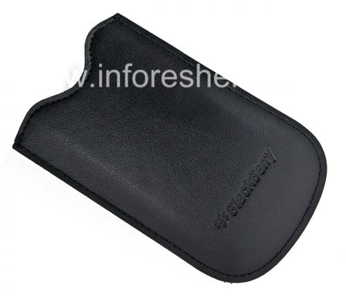 Photogallery for Caso de cuero original de desembolso de bolsillo de cuero para BlackBerry 8100/8110/8120 Pearl, Negro (Negro) product