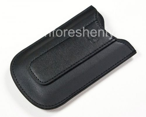 Photogallery for Caso de cuero original de desembolso de bolsillo de cuero para BlackBerry 8100/8110/8120 Pearl, Negro (Negro) product