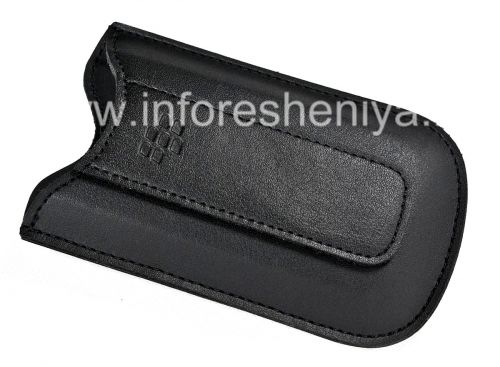 Photogallery for Caso de cuero original de desembolso de bolsillo de cuero para BlackBerry 8100/8110/8120 Pearl, Negro (Negro) product