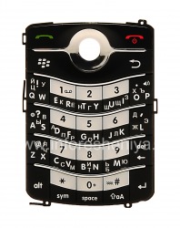 Ruso Teclado para Blackberry 8220 tirón Pearl (grabado), negro