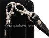 Photo 6 — Funda de cuero original del bolso con un metal etiqueta Bolsa de piel para BlackBerry 8220 Pearl tirón, Negro (Negro)