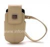 Photo 1 — Asli Bag Kulit Kasus dengan tag logam Kulit Tote untuk BlackBerry 8220 Pearl Balik, Beige (Sandstone)