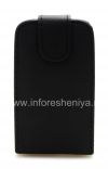 Photo 1 — Couvercle du boîtier en cuir avec ouverture verticale pour le BlackBerry Curve 9320/9220, Noir avec grande texture