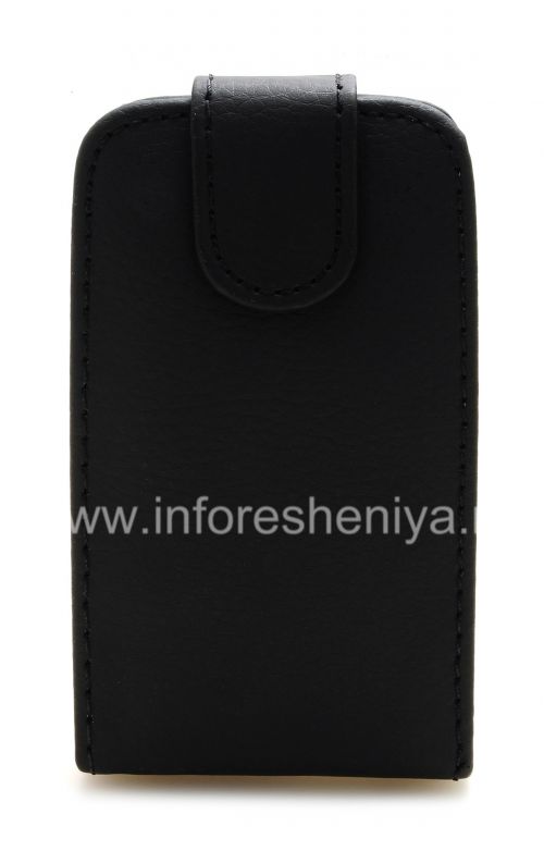 Photogallery for Cubierta de la caja de cuero con abertura vertical para el BlackBerry Curve 9320/9220, Negro con una gran textura product