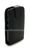 Photo 5 — Couvercle du boîtier en cuir avec ouverture verticale pour le BlackBerry Curve 9320/9220, Noir avec grande texture