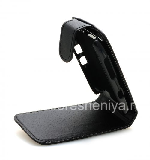 Photogallery for Cubierta de la caja de cuero con abertura vertical para el BlackBerry Curve 9320/9220, Negro con una gran textura product