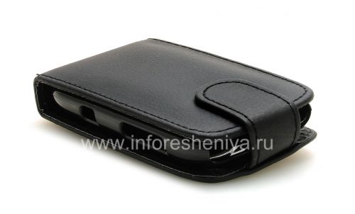 Photogallery for Cubierta de la caja de cuero con abertura vertical para el BlackBerry Curve 9320/9220, Negro con una gran textura product