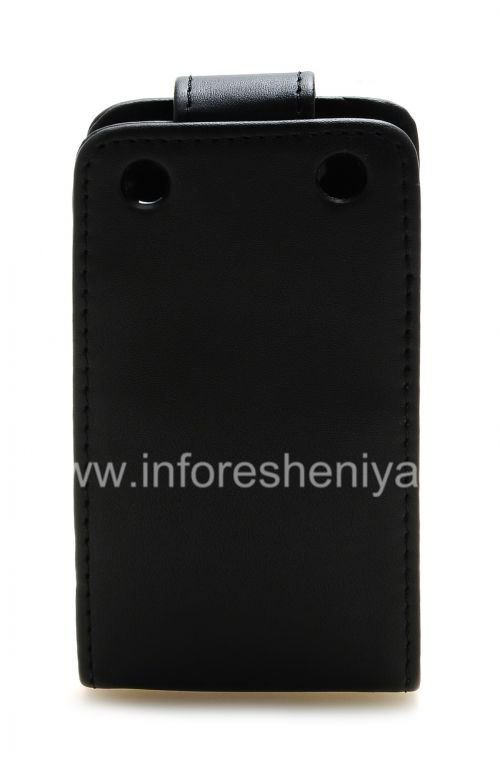 Photogallery for Cubierta de la caja de cuero con abertura vertical para el BlackBerry Curve 9320/9220, Negro con textura fina product
