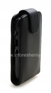 Photo 5 — Leather case cover with vertical opening for the BlackBerry 9320/9220 Curve, Black with fine texture