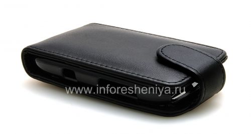 Photogallery for Cubierta de la caja de cuero con abertura vertical para el BlackBerry Curve 9320/9220, Negro con textura fina product