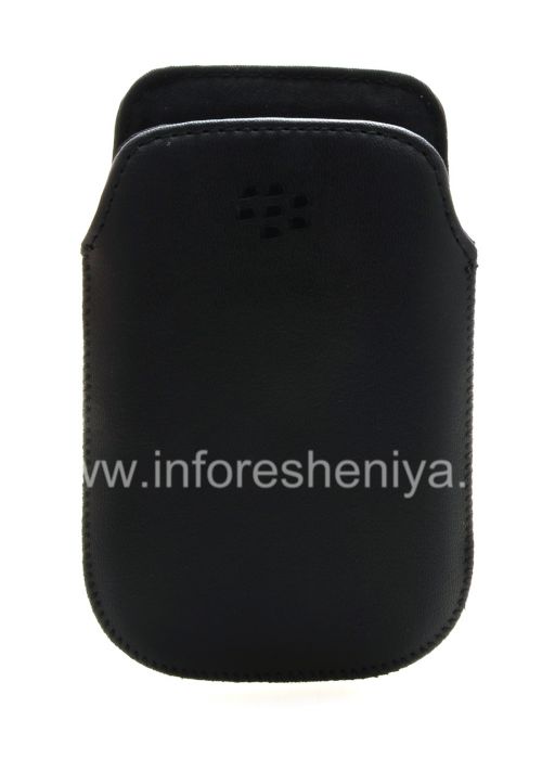 Photogallery for Leather Case-pocket for BlackBerry 9320/9220 Curve, Black, fine texture product