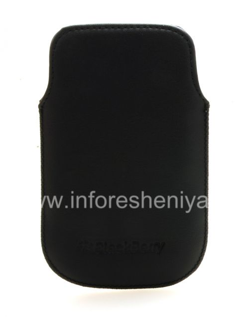 Photogallery for Leather Case-pocket for BlackBerry 9320/9220 Curve, Black, fine texture product