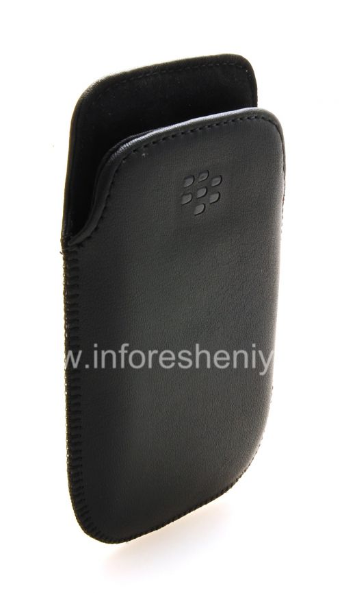 Photogallery for Leather Case-pocket for BlackBerry 9320/9220 Curve, Black, fine texture product