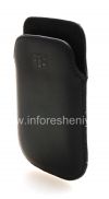 Photo 4 — Leather Case-saku BlackBerry 9320 / 9220 Curve, Hitam, tekstur halus