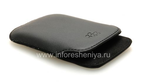 Photogallery for Leather Case-pocket for BlackBerry 9320/9220 Curve, Black, fine texture product