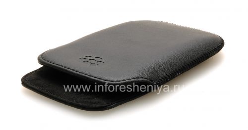 Photogallery for Leather Case-pocket for BlackBerry 9320/9220 Curve, Black, fine texture product