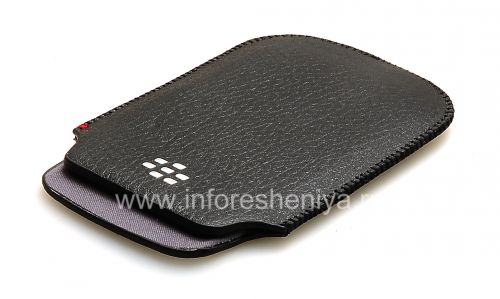 Photogallery for Leather Case-pocket for BlackBerry 9320/9220 Curve, Black, large texture product