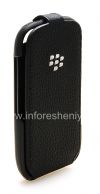 Photo 4 — El caso de cuero original con apertura vertical cubierta del tirón del cuero Shell para BlackBerry Curve 9320/9220, Negro (Negro)