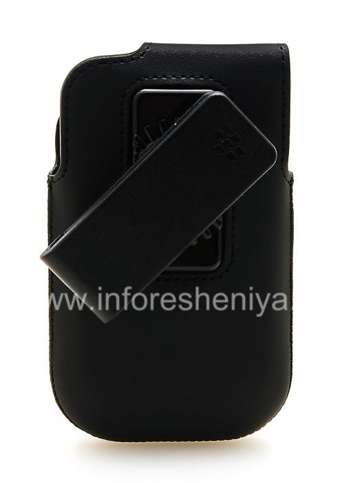 Photogallery for BlackBerry 9320 / 9220 কার্ভ জন্য ক্লিপ লেদার সুইভেল খাপ সঙ্গে মূল চামড়া কেস, ব্ল্যাক (কালো) product