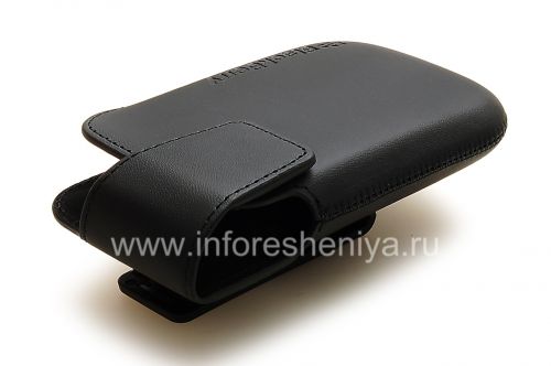 Photogallery for BlackBerry 9320 / 9220 কার্ভ জন্য ক্লিপ লেদার সুইভেল খাপ সঙ্গে মূল চামড়া কেস, ব্ল্যাক (কালো) product