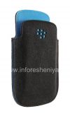 Photo 3 — মূল ফ্যাব্রিক কভার পকেট Microfibre পকেট থলি BlackBerry 9320 / 9220 কার্ভ জন্য, কালো / নীল (কালো / স্কাই ব্লু)
