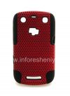 Photo 1 — La cubierta resistente perforado para BlackBerry Curve 9360/9370, Negro / Rojo