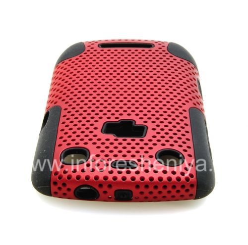 Photogallery for Für Blackberry 9360/9370 Berry Hülle robusten perforiert, Schwarz / Rot product