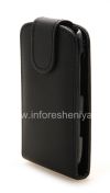 Photo 4 — Cubierta de la caja de cuero con abertura vertical para el BlackBerry Curve 9360/9370, Negro con una gran textura