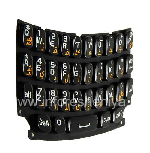 Photogallery for لوحة المفاتيح الأصلية لمنحنى BlackBerry 9360 / 9370 (لغات أخرى), الأسود والعربية product