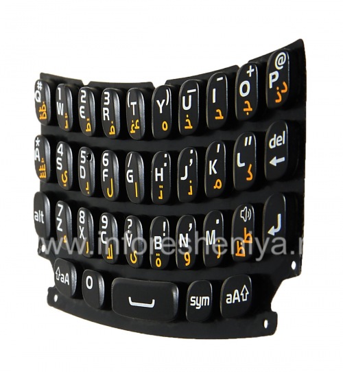 Photogallery for لوحة المفاتيح الأصلية لمنحنى BlackBerry 9360 / 9370 (لغات أخرى), الأسود والعربية product