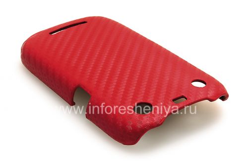 Photogallery for Plastic bag-cap &quot;Carbon&quot; for BlackBerry 9360/9370 Curve, Red product