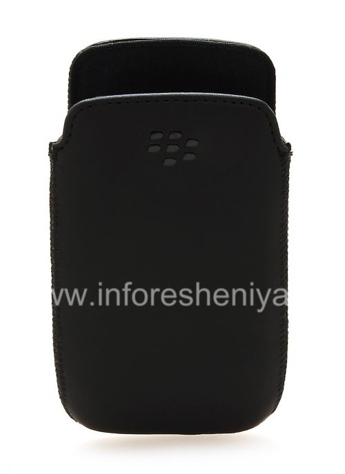 Photogallery for De cuero original de la bolsa del bolsillo del bolsillo de cuero para BlackBerry Curve 9360/9370, Negro (Negro) product