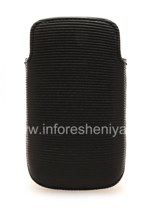 Photogallery for De cuero original de la bolsa del bolsillo del bolsillo de cuero para BlackBerry Curve 9360/9370, Negro (Negro) product